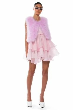IN MY OWN FAIRYTALE STRAPLESS RUFFLE MINI DRESS IN LIGHT PINK -AKIRA Sales Shop in my own fairytale strapless ruffle mini dress in light pink light pink 6 6