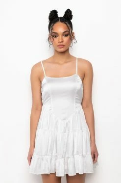 IN THE MOMENT FIT AND FLARE MINI DRESS 11 IN THE MOMENT FIT AND FLARE MINI DRESS -AKIRA Sales Shop in the moment fit and flare mini dress white 3 3
