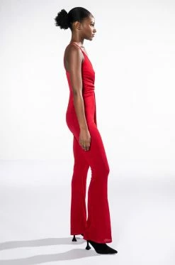 ITS ALL FOR YOU TIE FRONT SLEEVELESS JUMPSUIT -AKIRA Sales Shop its all for you tie front sleeveless jumpsuit red 3 3