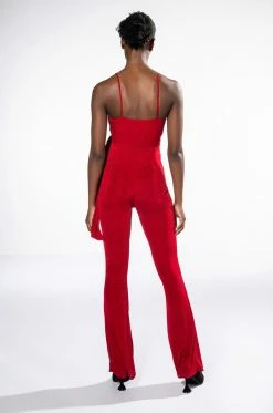 ITS ALL FOR YOU TIE FRONT SLEEVELESS JUMPSUIT -AKIRA Sales Shop its all for you tie front sleeveless jumpsuit red 5 5