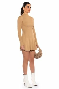 JACIE MOCK COLLAR KNIT MINI DRESS 16 JACIE MOCK COLLAR KNIT MINI DRESS -AKIRA Sales Shop jacie mock collar knit mini dress sand 4 4
