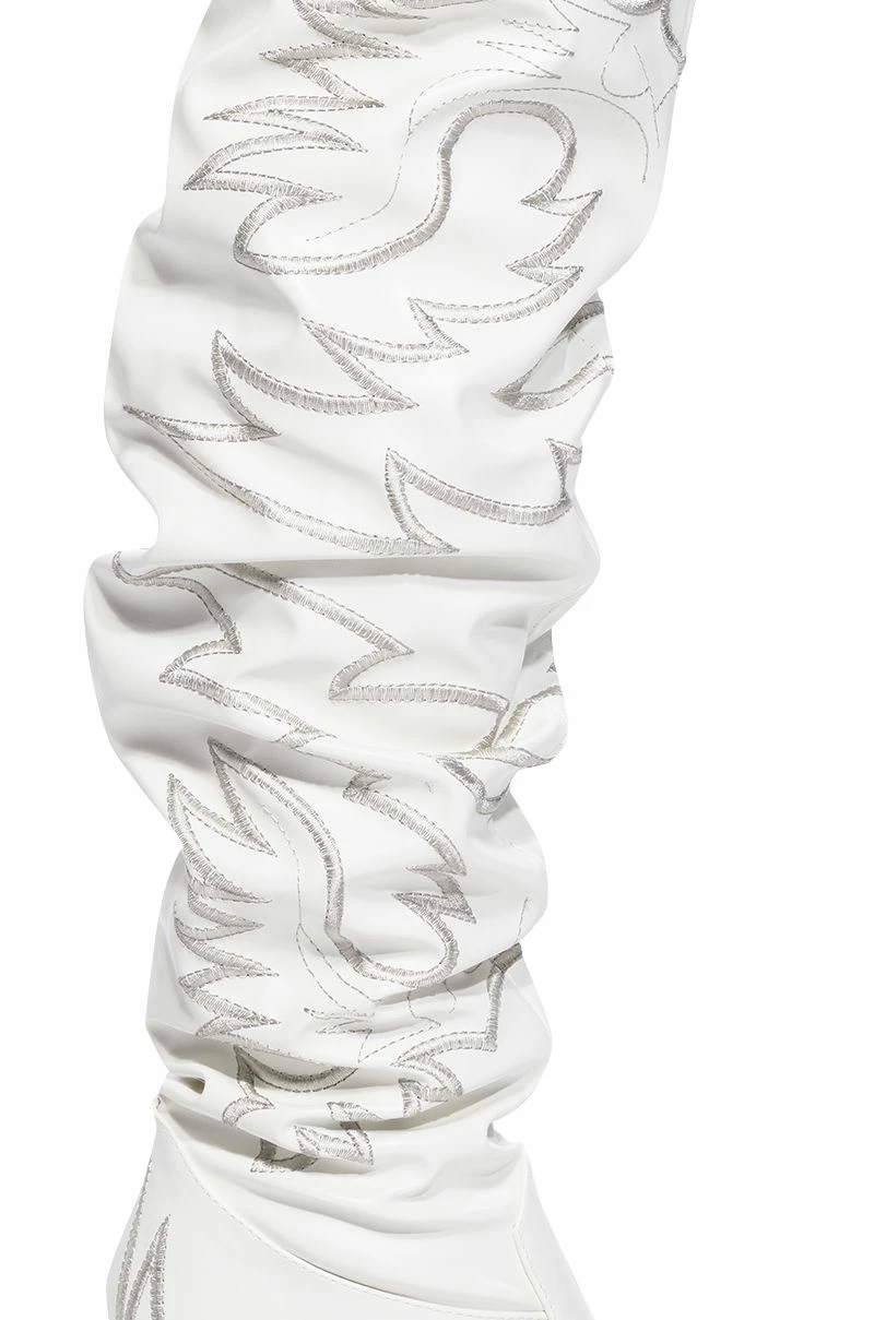 KELSEY OVER THE KNEE WESTERN BOOT IN WHITE - Image 5