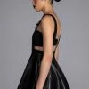 KIARA FAUX LEATHER PINAFORE MINI DRESS 1 KIARA FAUX LEATHER PINAFORE MINI DRESS -AKIRA Sales Shop kiara faux leather pinafore mini dress black 3 3