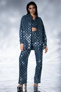 LEAH WIDE LEG TROUSER 16 LEAH WIDE LEG TROUSER -AKIRA Sales Shop leah wide leg trouser blue multi 2 2 c1
