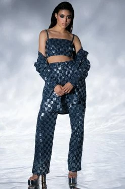 LEAH WIDE LEG TROUSER 17 LEAH WIDE LEG TROUSER -AKIRA Sales Shop leah wide leg trouser blue multi 3 3 c1