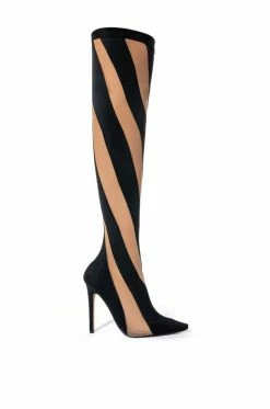 LILITH MESH THIGH HIGH BOOT IN BLACK -AKIRA Sales Shop lilith mesh thigh high boot in black black 2 2 c1