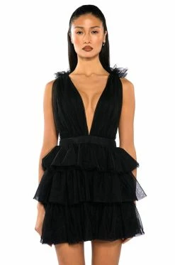 LILY SLEEVELESS TULLE MINI DRESS