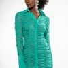 LIMELIGHT TEXTURED LONG SLEEVE DRESS 2 LIMELIGHT TEXTURED LONG SLEEVE DRESS -AKIRA Sales Shop limelight textured long sleeve dress green 1 1