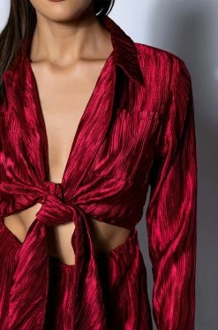 LIMITLESS OVERSIZED SATIN JUMPSUIT -AKIRA Sales Shop limitless oversized satin jumpsuit red 5 5