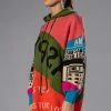 LOUD AND PROUD PULLOVER HOODED SWEATER DRESS 2 LOUD AND PROUD PULLOVER HOODED SWEATER DRESS -AKIRA Sales Shop loud and proud pullover hooded sweater dress green multi 1 1