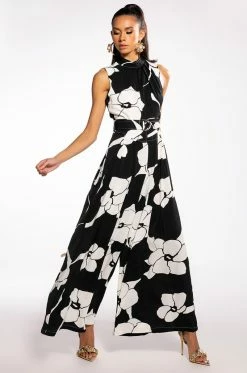 LOVE BLOOMS BELTED WIDE LEG JUMPSUIT