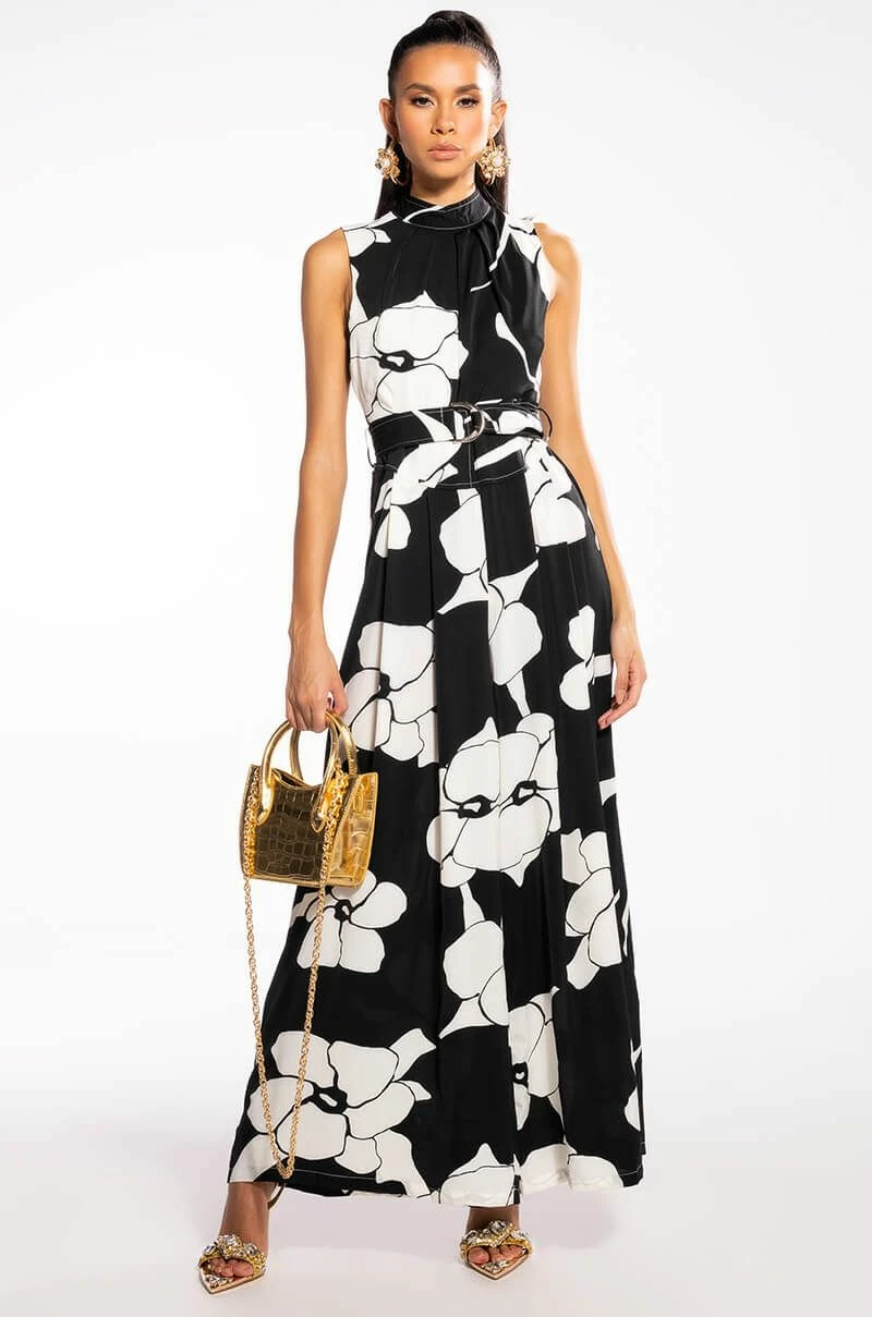 LOVE BLOOMS BELTED WIDE LEG JUMPSUIT 4 LOVE BLOOMS BELTED WIDE LEG JUMPSUIT - Image 2
