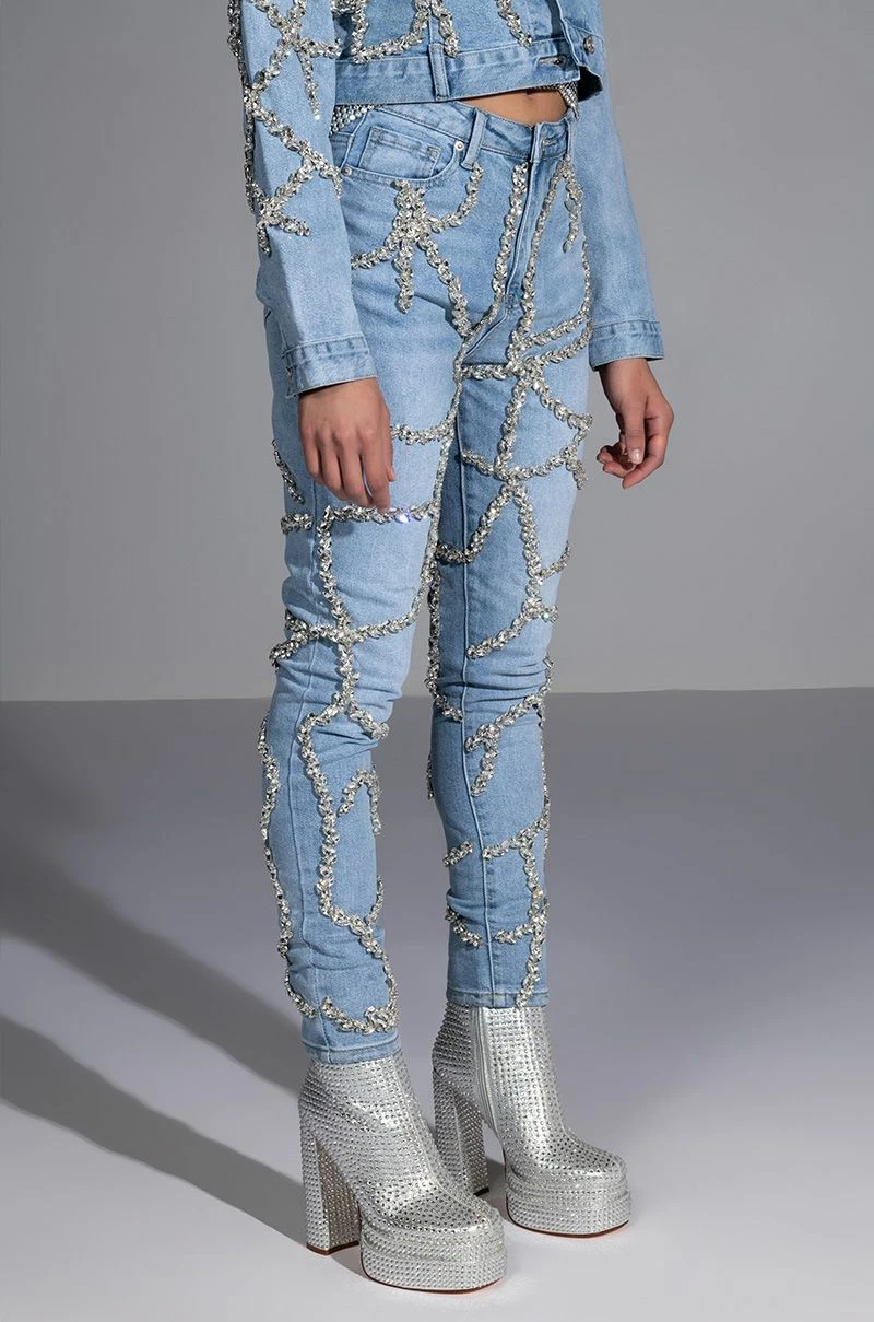 MAKE A WISH RHINESTONE HIGH WAISTED SKINNY JEAN 4 MAKE A WISH RHINESTONE HIGH WAISTED SKINNY JEAN - Image 2