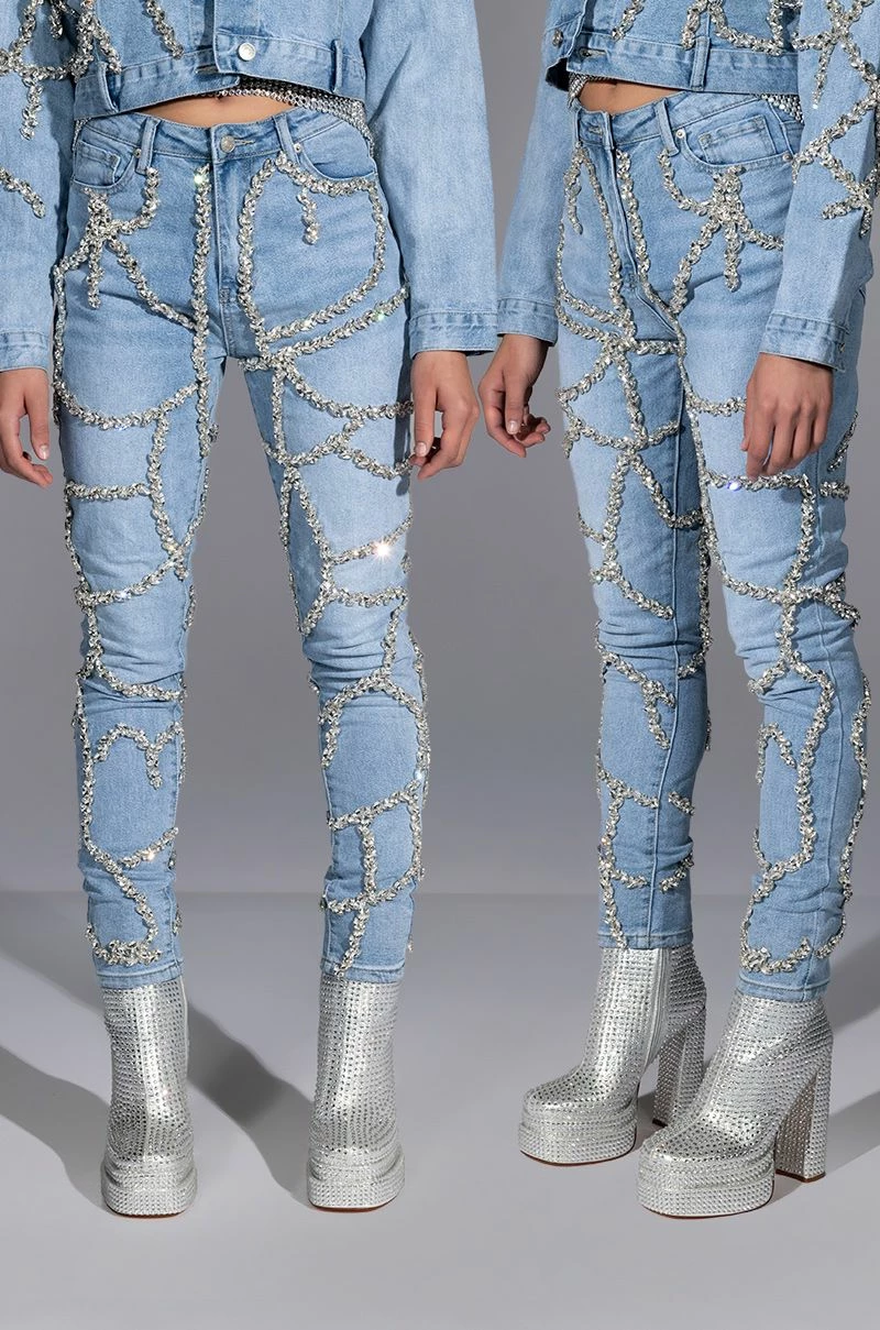 MAKE A WISH RHINESTONE HIGH WAISTED SKINNY JEAN 5 MAKE A WISH RHINESTONE HIGH WAISTED SKINNY JEAN - Image 3