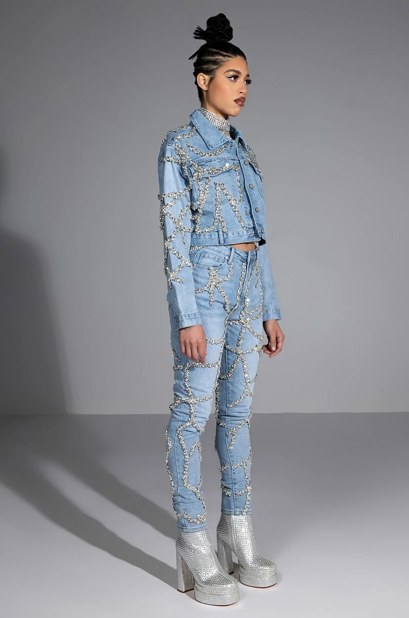 MAKE A WISH RHINESTONE HIGH WAISTED SKINNY JEAN 6 MAKE A WISH RHINESTONE HIGH WAISTED SKINNY JEAN - Image 4