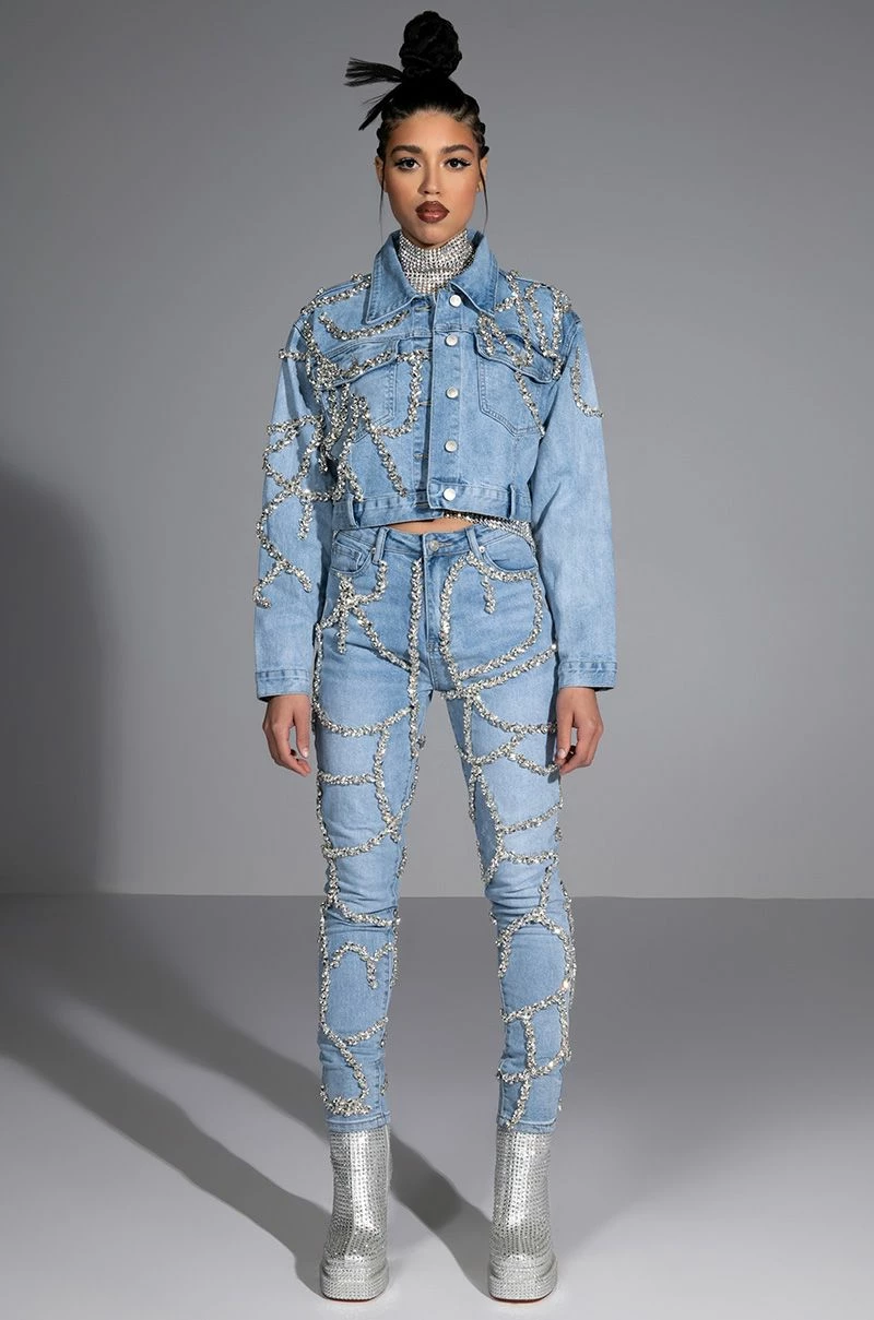MAKE A WISH RHINESTONE HIGH WAISTED SKINNY JEAN 7 MAKE A WISH RHINESTONE HIGH WAISTED SKINNY JEAN - Image 5
