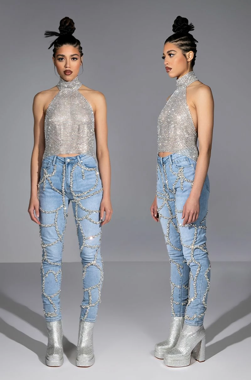 MAKE A WISH RHINESTONE HIGH WAISTED SKINNY JEAN 11 MAKE A WISH RHINESTONE HIGH WAISTED SKINNY JEAN - Image 9
