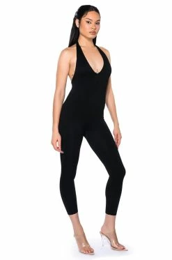 MY EVERYDAY HALTER JUMPSUIT -AKIRA Sales Shop my everyday halter jumpsuit black 4 4