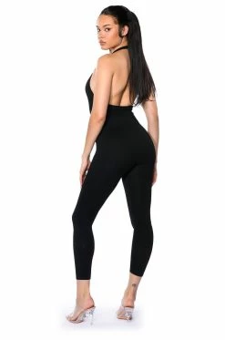 MY EVERYDAY HALTER JUMPSUIT -AKIRA Sales Shop my everyday halter jumpsuit black 5 5
