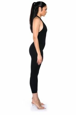 MY EVERYDAY HALTER JUMPSUIT -AKIRA Sales Shop my everyday halter jumpsuit black 6 6