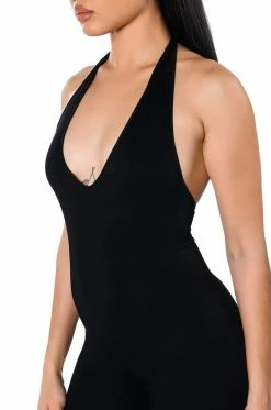 MY EVERYDAY HALTER JUMPSUIT -AKIRA Sales Shop my everyday halter jumpsuit black 8 8