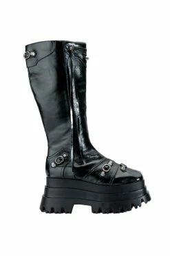 NEW KIDS FLATFORM BOOT IN BLACK -AKIRA Sales Shop new kids flatform boot in black black 3 3