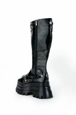 NEW KIDS FLATFORM BOOT IN BLACK -AKIRA Sales Shop new kids flatform boot in black black 5 5