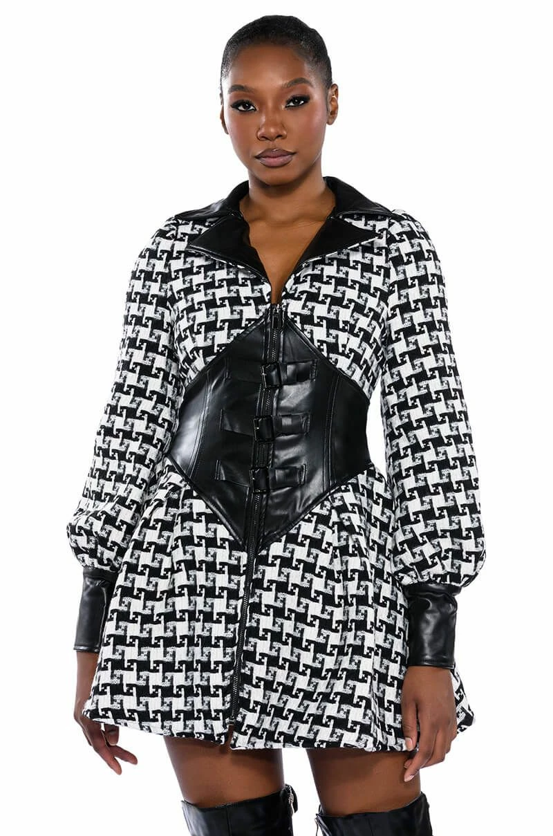 NEW ON THE BLOCK HOUNDSTOOTH MINI DRESS 3 NEW ON THE BLOCK HOUNDSTOOTH MINI DRESS