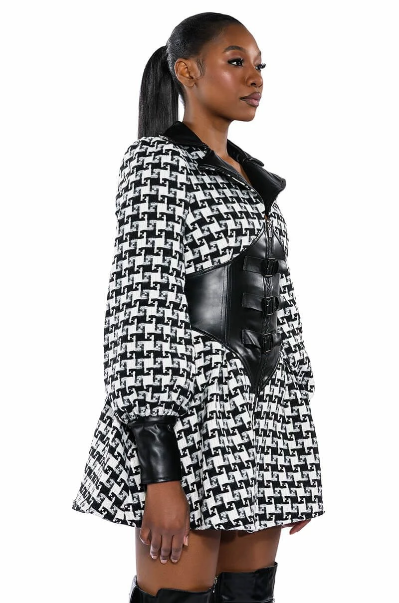 NEW ON THE BLOCK HOUNDSTOOTH MINI DRESS 4 NEW ON THE BLOCK HOUNDSTOOTH MINI DRESS - Image 2