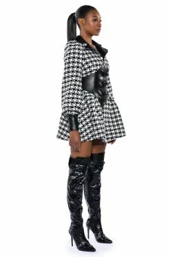 NEW ON THE BLOCK HOUNDSTOOTH MINI DRESS 12 NEW ON THE BLOCK HOUNDSTOOTH MINI DRESS -AKIRA Sales Shop new on the block houndstooth mini dress black white 4 4 c1