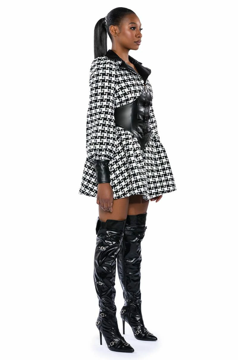 NEW ON THE BLOCK HOUNDSTOOTH MINI DRESS 6 NEW ON THE BLOCK HOUNDSTOOTH MINI DRESS - Image 4