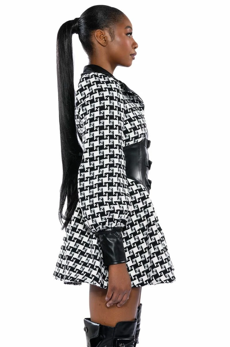 NEW ON THE BLOCK HOUNDSTOOTH MINI DRESS 7 NEW ON THE BLOCK HOUNDSTOOTH MINI DRESS - Image 5