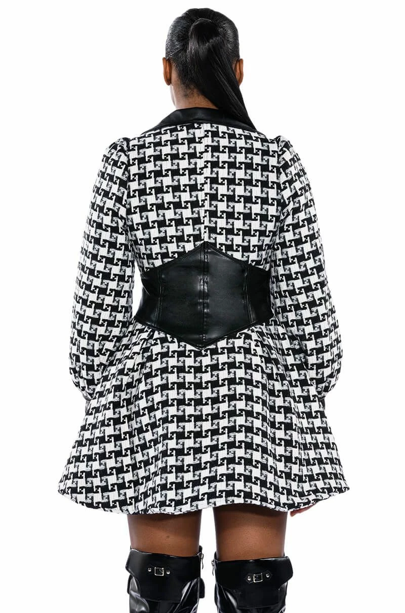 NEW ON THE BLOCK HOUNDSTOOTH MINI DRESS 8 NEW ON THE BLOCK HOUNDSTOOTH MINI DRESS - Image 6