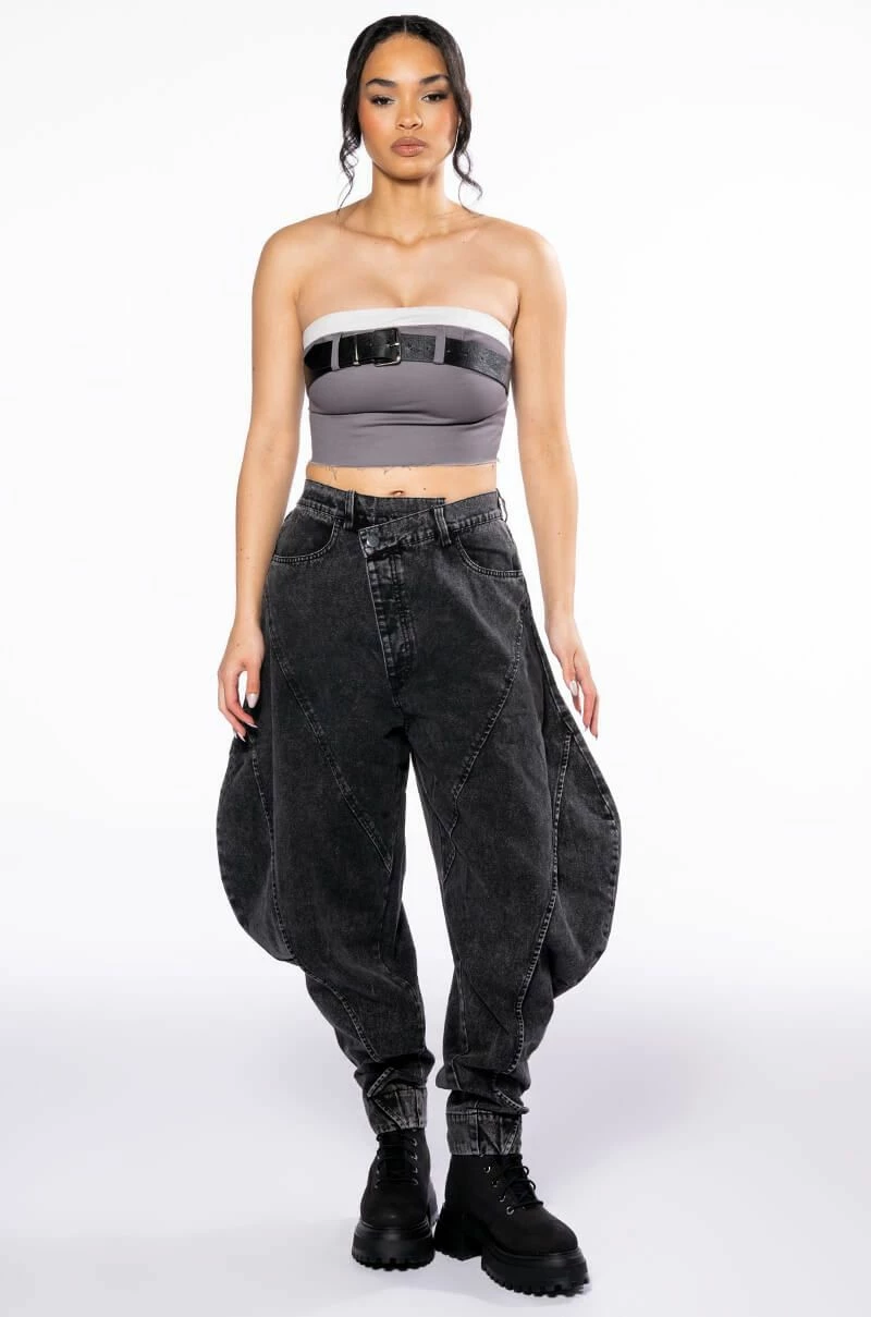 NEW YOU ABSTRACT VOLUME DENIM PANT - Image 8