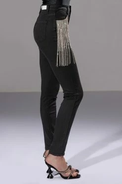 NOTHIN BETTER RHINESTONE POCKET SKINNY JEANS -AKIRA Sales Shop nothin better rhinestone pocket skinny jeans black 4 4 c1 c1