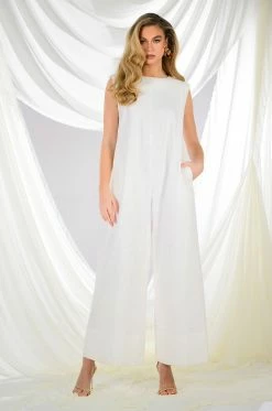 PAINT THE TOWN WIDE LEG JUMPSUIT 17 PAINT THE TOWN WIDE LEG JUMPSUIT -AKIRA Sales Shop paint the town wide leg jumpsuit cream 10 10