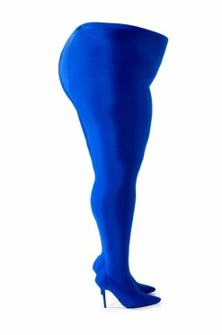 PLUS AZALEA WANG STAR STRETCH STILETTO PANT BOOT IN BLUE 11 PLUS AZALEA WANG STAR STRETCH STILETTO PANT BOOT IN BLUE -AKIRA Sales Shop plus azalea wang star stretch stiletto pant boot in blue blue 2 2 c1