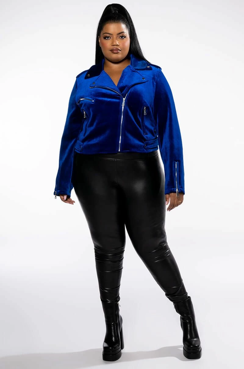 PLUS VELVET NOIR MOTO JACKET - Image 7