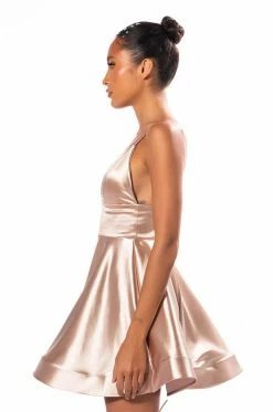 PRETTY PROBLEM FIT AND FLARE MINI DRESS 12 PRETTY PROBLEM FIT AND FLARE MINI DRESS -AKIRA Sales Shop pretty problem fit and flare mini dress gold 4 4