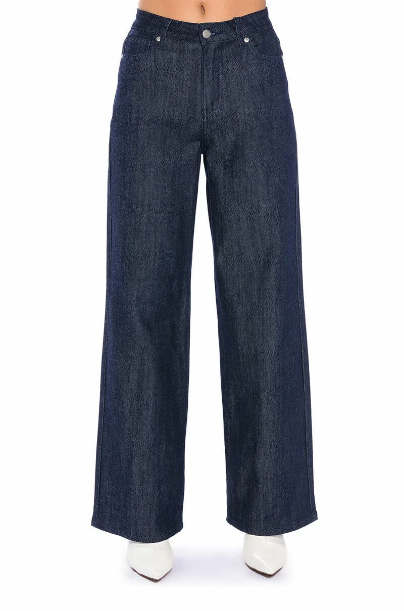 RAW DENIM WIDE LEG JEANS - Image 4
