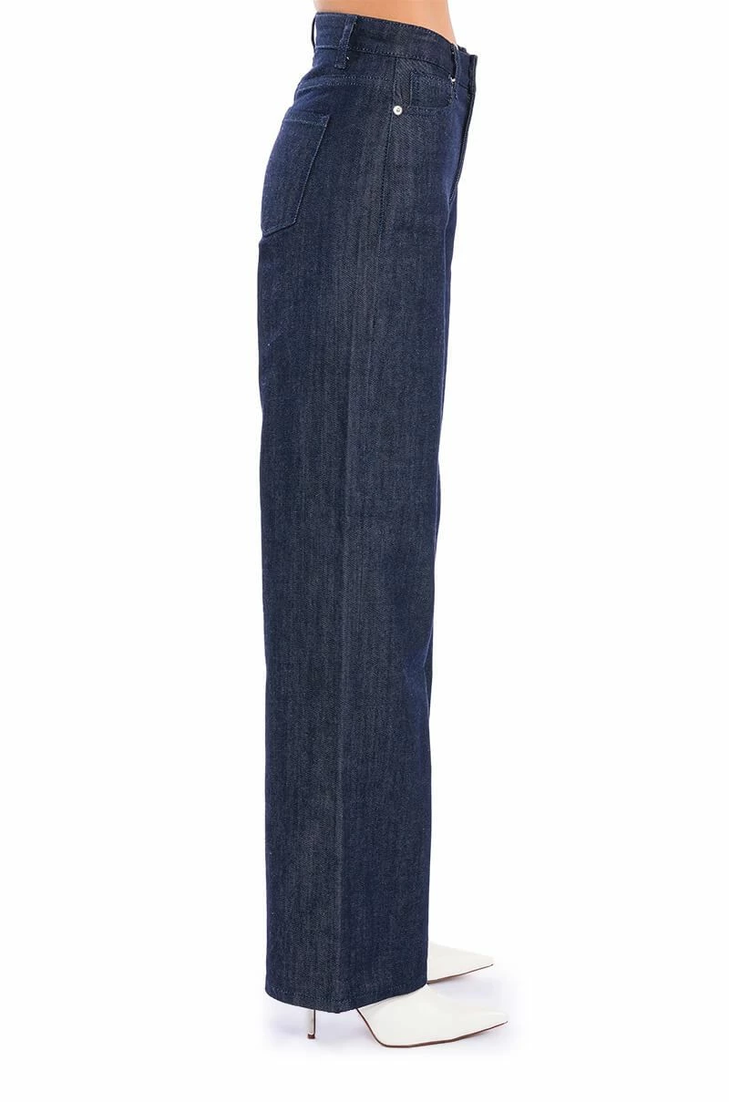 RAW DENIM WIDE LEG JEANS - Image 5