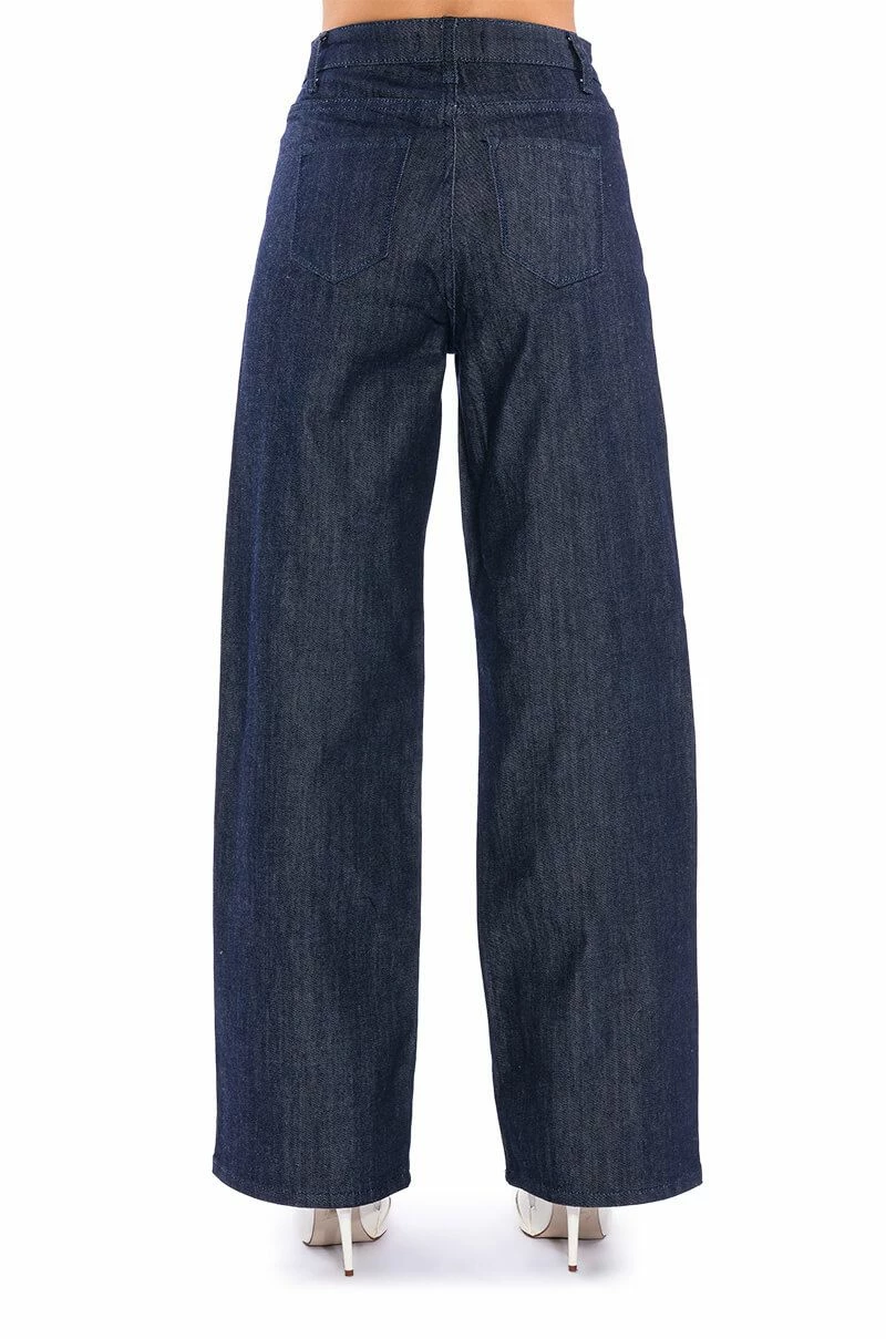RAW DENIM WIDE LEG JEANS - Image 6