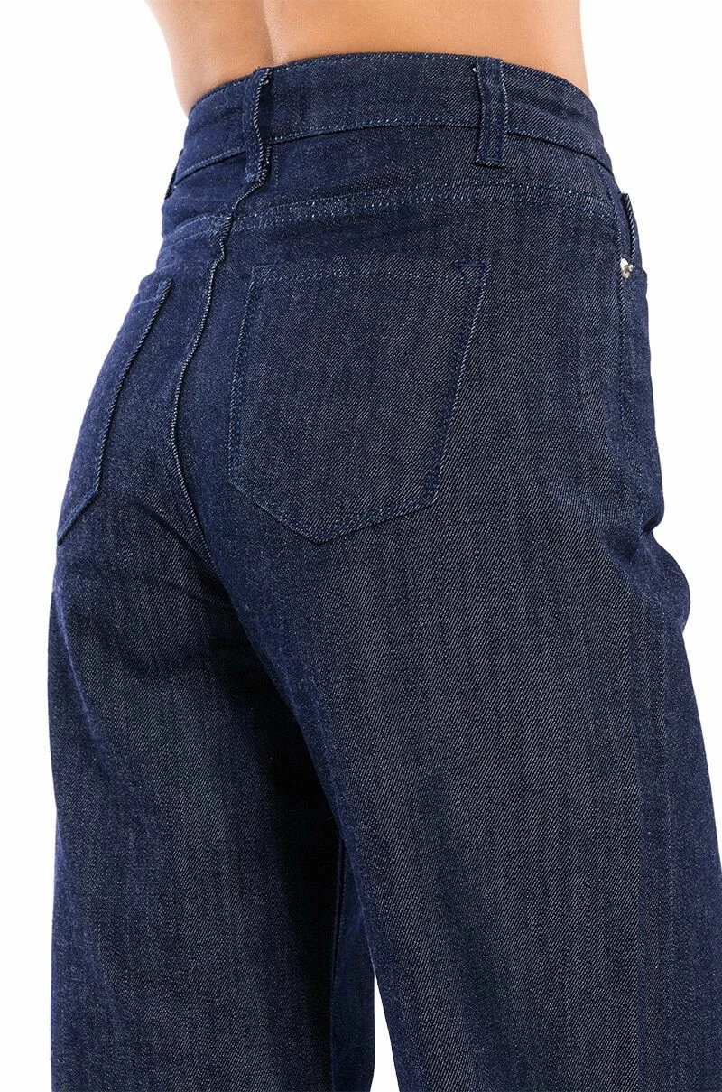 RAW DENIM WIDE LEG JEANS - Image 7