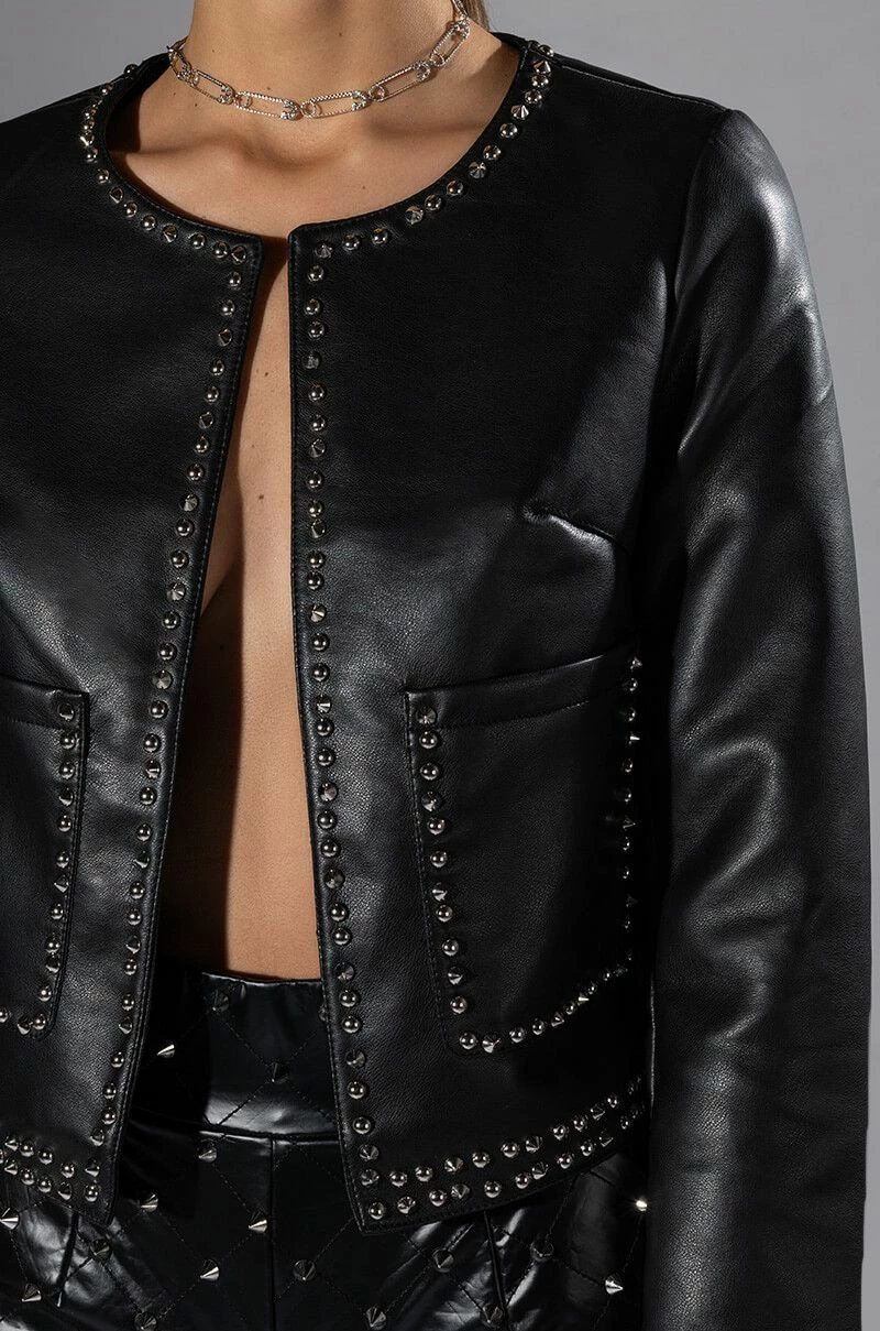 READY FOR THE PARTY STUDDED PU JACKET - Image 5