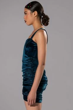 SAY LESS VELVET MINI DRESS -AKIRA Sales Shop say less velvet mini dress blue 3 3