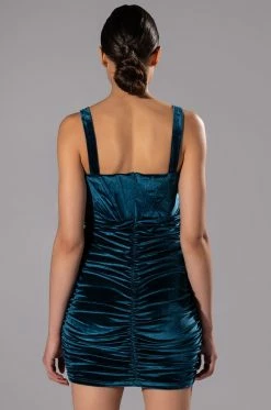 SAY LESS VELVET MINI DRESS -AKIRA Sales Shop say less velvet mini dress blue 4 4