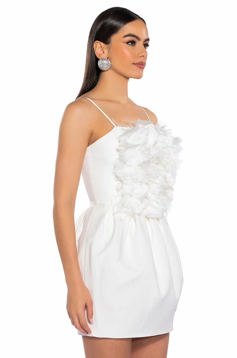 SERVE LOOKS FLORAL FEATHER APPLIQUE MINI DRESS 4 SERVE LOOKS FLORAL FEATHER APPLIQUE MINI DRESS - Image 2