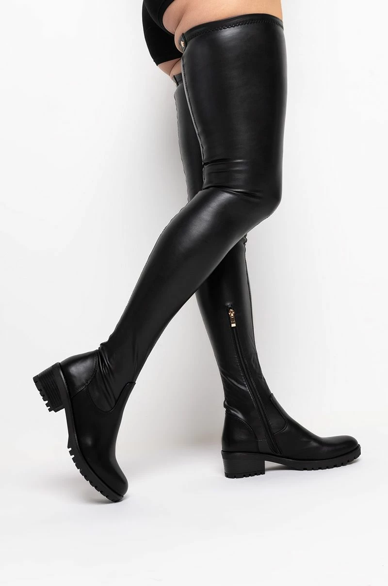 **SLIM FIT** AZALEA WANG FOREVER LOST IN TIME FITTED HIGH FLAT BOOT WITH 4 WAY STRETCH 5 **SLIM FIT** AZALEA WANG FOREVER LOST IN TIME FITTED HIGH FLAT BOOT WITH 4 WAY STRETCH - Image 3
