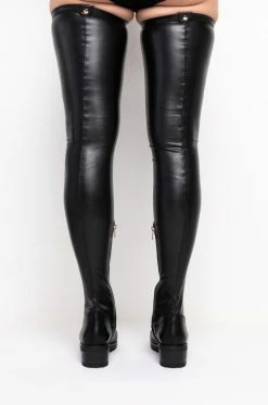 **SLIM FIT** AZALEA WANG FOREVER LOST IN TIME FITTED HIGH FLAT BOOT WITH 4 WAY STRETCH 12 **SLIM FIT** AZALEA WANG FOREVER LOST IN TIME FITTED HIGH FLAT BOOT WITH 4 WAY STRETCH -AKIRA Sales Shop slim fit azalea wang forever lost in time fitted high flat boot black pu 5 5
