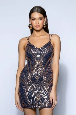 SONG ON REPEAT SEQUIN MINI DRESS 11 SONG ON REPEAT SEQUIN MINI DRESS -AKIRA Sales Shop song on repeat sequin mini dress navy 3 3
